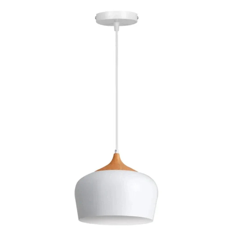 Modern Scandinavian Hanging Lamp – Wood & Metal Pendant Light for Bedroom | Bowlift