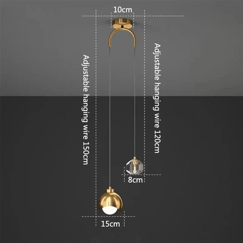 BowLift | Modern Crystal Pendant Light | Elegant Hanging Lamp for Living Spaces