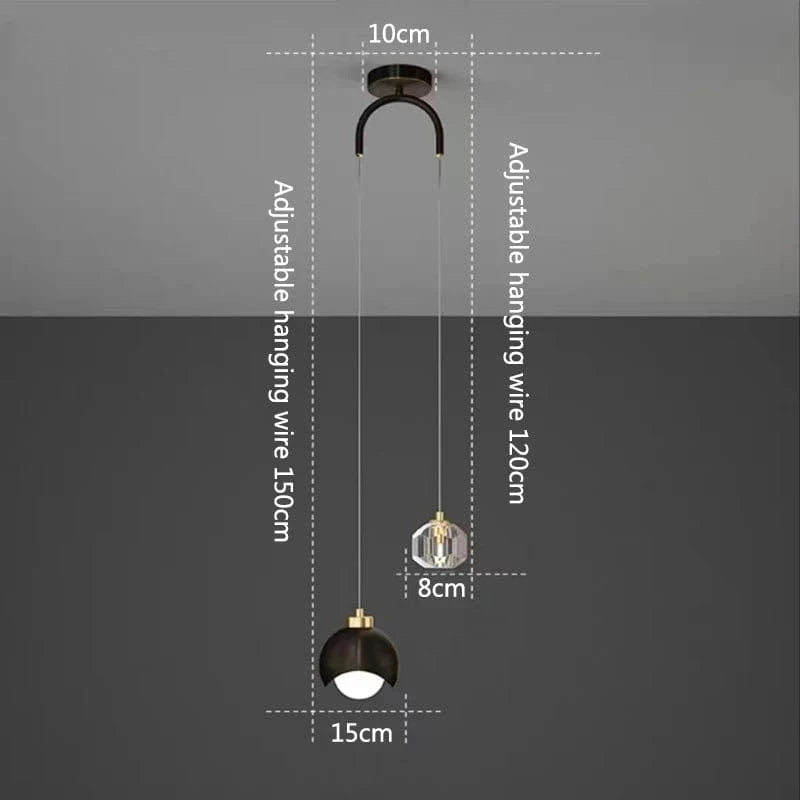 BowLift | Modern Crystal Pendant Light | Elegant Hanging Lamp for Living Spaces