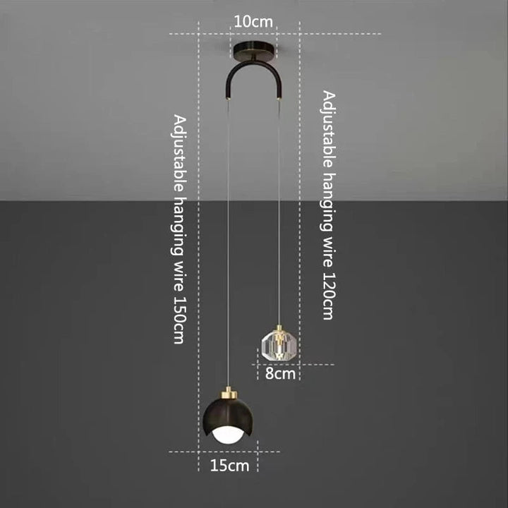BowLift | Modern Crystal Pendant Light | Elegant Hanging Lamp for Living Spaces