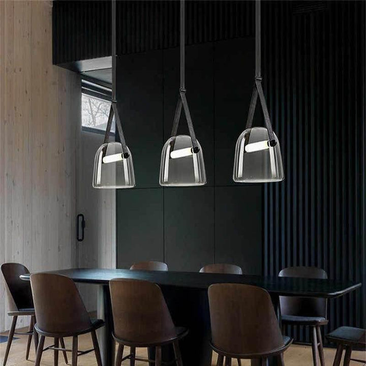 BowLift | LunaMona Ceiling Lamp - Modern Pendant Light made of Metal and Glass