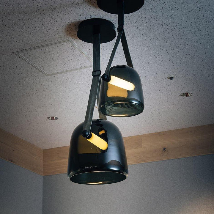 BowLift | LunaMona Ceiling Lamp - Modern Pendant Light made of Metal and Glass