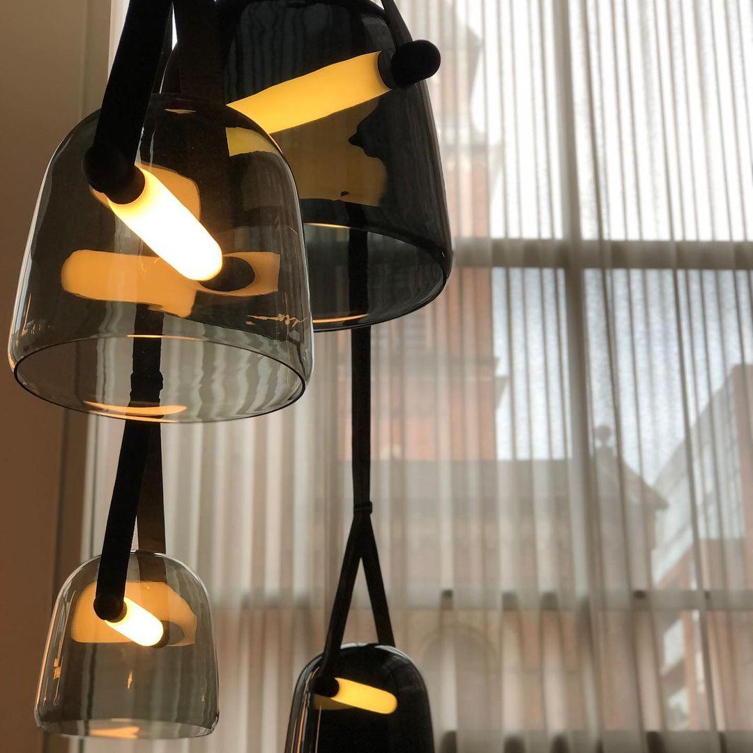 BowLift | LunaMona Ceiling Lamp - Modern Pendant Light made of Metal and Glass