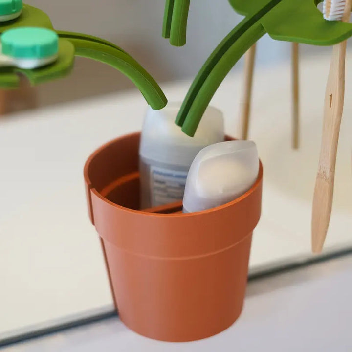 BowLift | Monstera Mirror-Mounted Bathroom Organizer - Space-Saving with Stylish Design