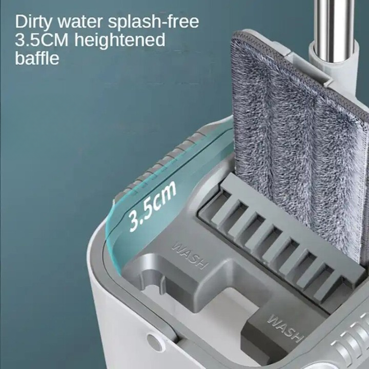 Flat Bottom Mop and Bucket Set with Aluminum Handle Bowlift
