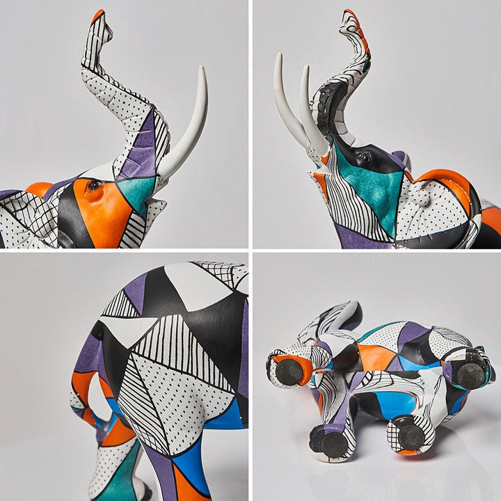 BowLift | Mosaic Majesty Elephant Figurine – Handcrafted Artistic Elephant Sculpture for Home & Office Decor