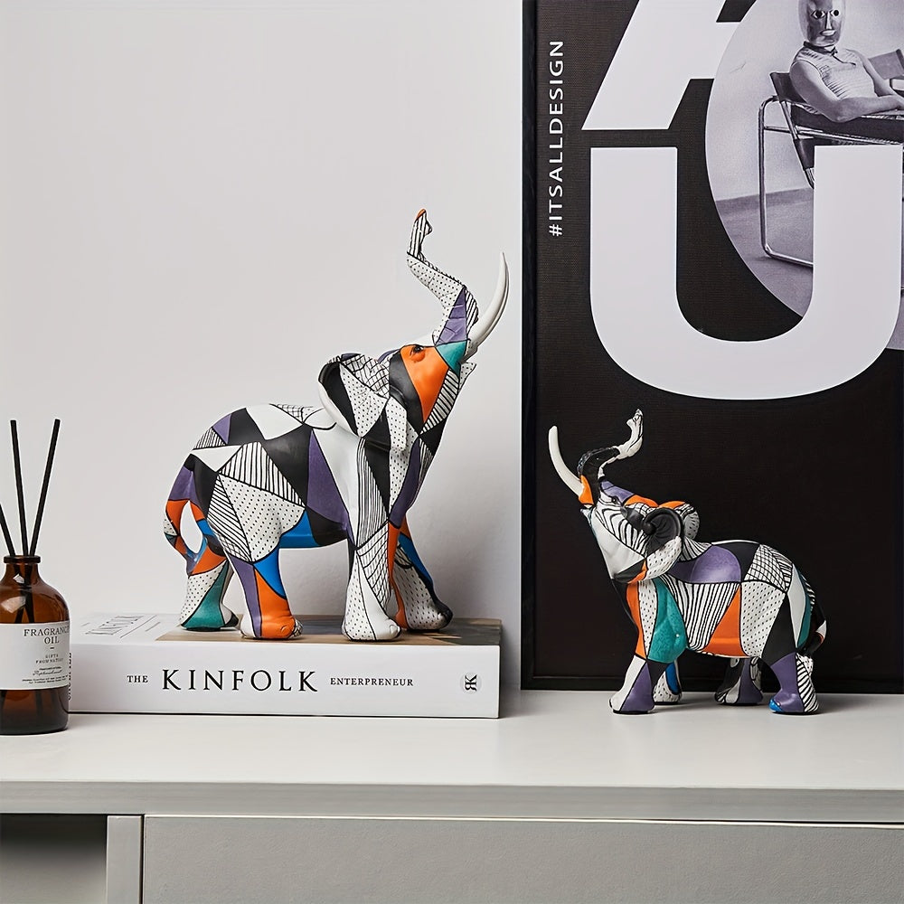 BowLift | Mosaic Majesty Elephant Figurine – Handcrafted Artistic Elephant Sculpture for Home & Office Decor
