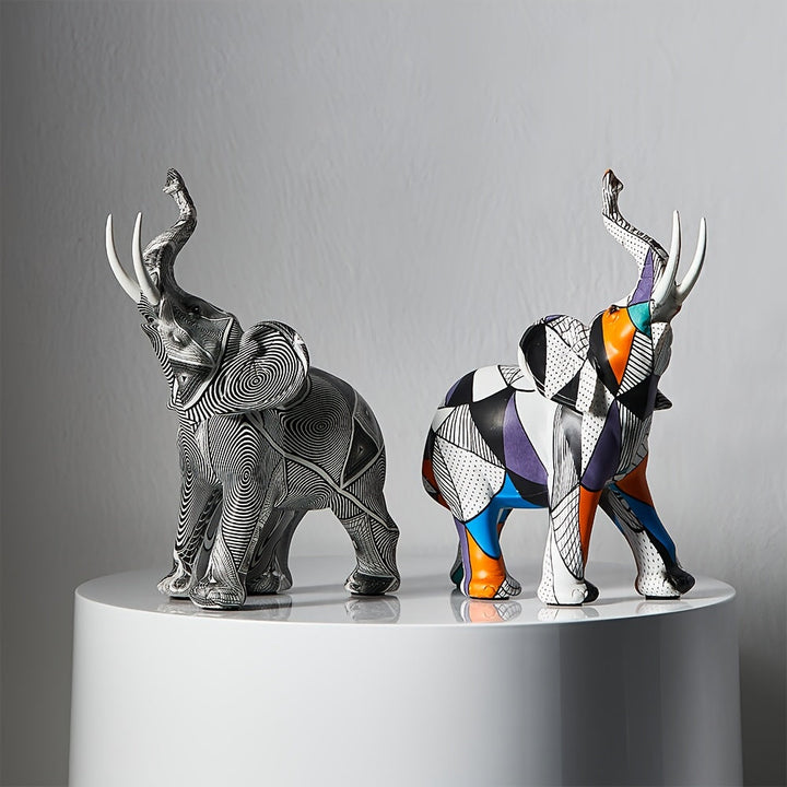 BowLift | Mosaic Majesty Elephant Figurine – Handcrafted Artistic Elephant Sculpture for Home & Office Decor