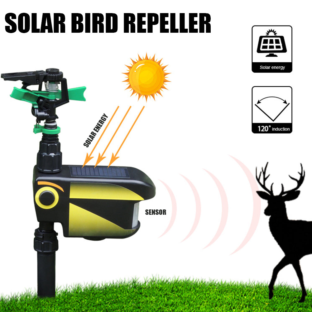 BowLift | Motion Activated Deer Repellent Sprinkler - Solar Powered Animal Deterrent for Gardens & Lawns