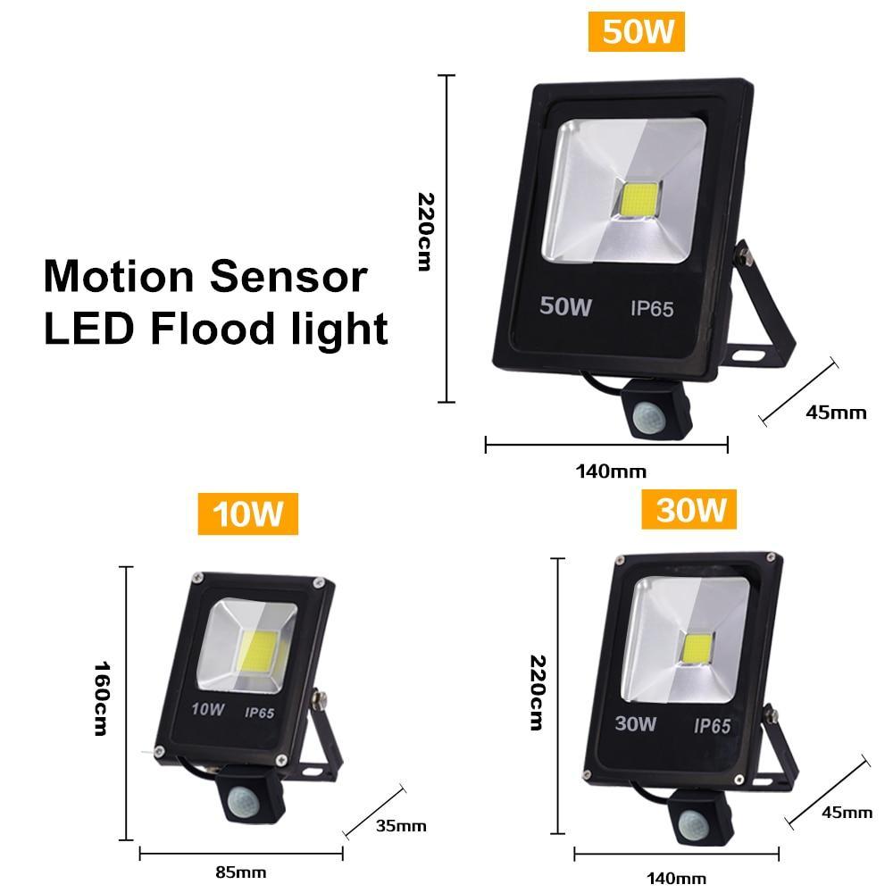 BowLift | Motion Sensor LED Flood Light 10W 30W 50W 220V Floodlights searching lamp IP65 Reflector Outdoor lighting led exterior SpotLight