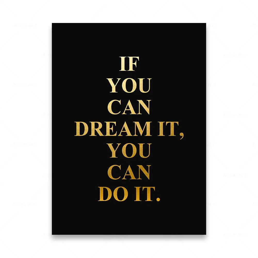 Motivational Words Wall Art Fine Art Canvas Prints Black & White Inspirational Quotations Posters For Living Room Bedroom Study Room Art Decor | Bowlift