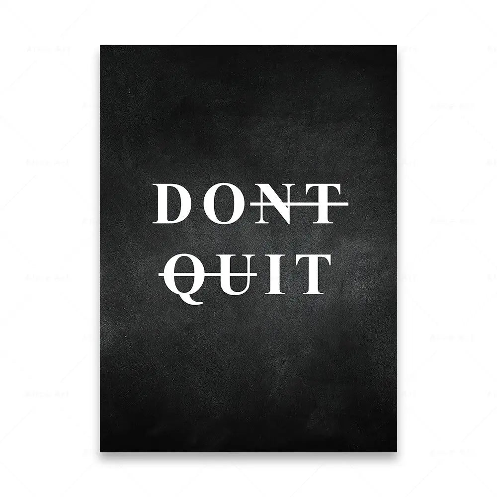 Motivational Words Wall Art Fine Art Canvas Prints Black & White Inspirational Quotations Posters For Living Room Bedroom Study Room Art Decor | Bowlift
