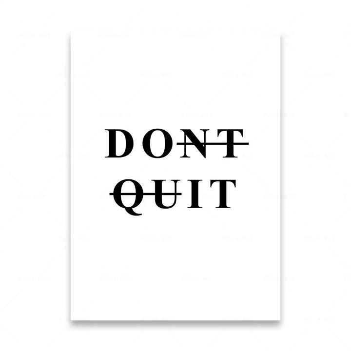 Motivational Words Wall Art Fine Art Canvas Prints Black & White Inspirational Quotations Posters For Living Room Bedroom Study Room Art Decor | Bowlift