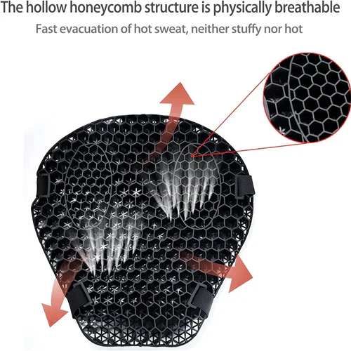 BowLift | Motorcycle Gel Seat Pad | Shock Absorbing, Breathable & Anti-Slip Design for Long Distance Rides
