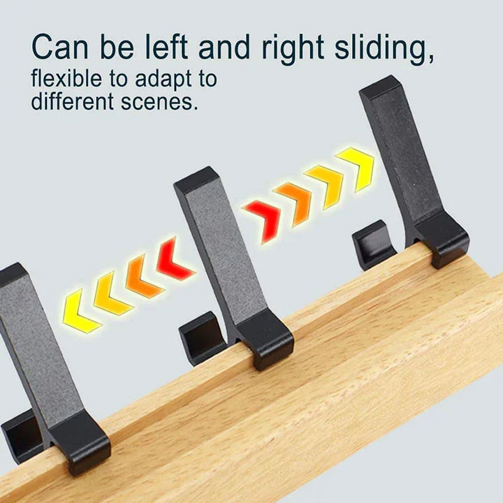 BowLift | Nordivo Wall Coat Rack Movable Double Hooks Scandinavian Design Wood Aluminum Space Saving Modern