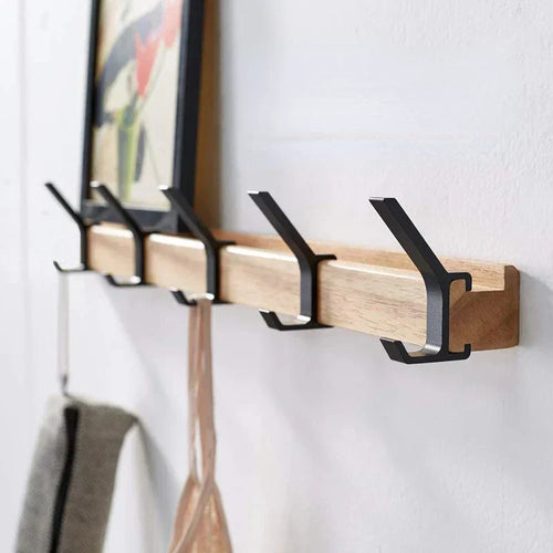 BowLift | Wall wardrobe with movable hooks – Scandinavian design made of wood metal