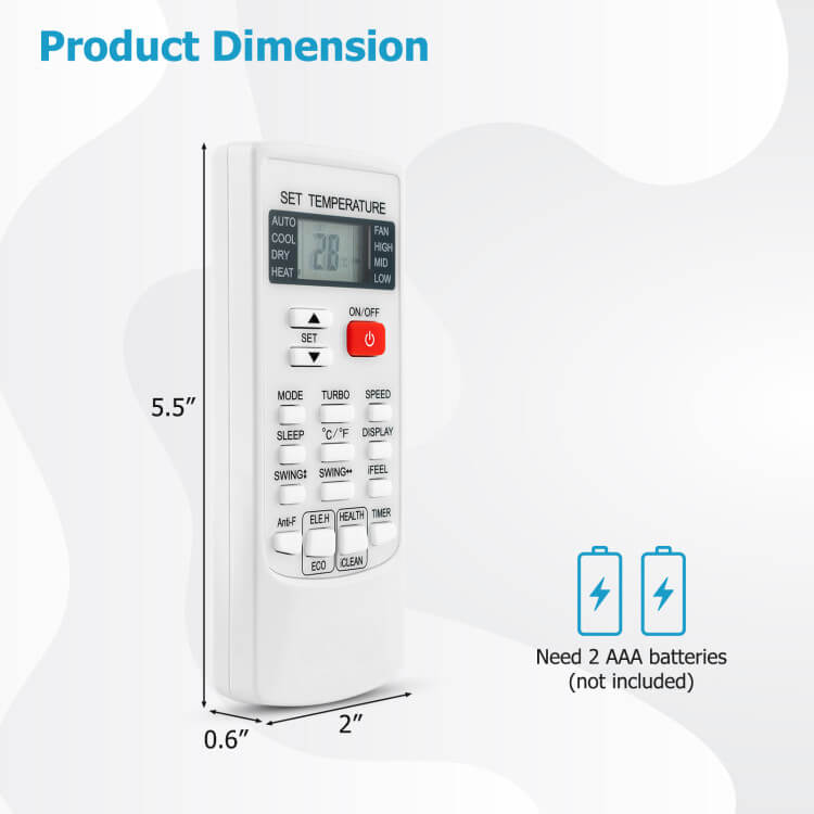 BowLift | Universal Air Conditioner Remote Control – For Multiple Brands & 4 Climate Modes