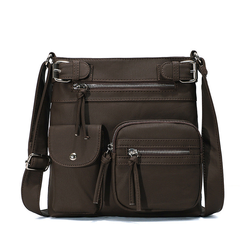 BowLift | Multi-Pocket Soft PU Shoulder Bag
