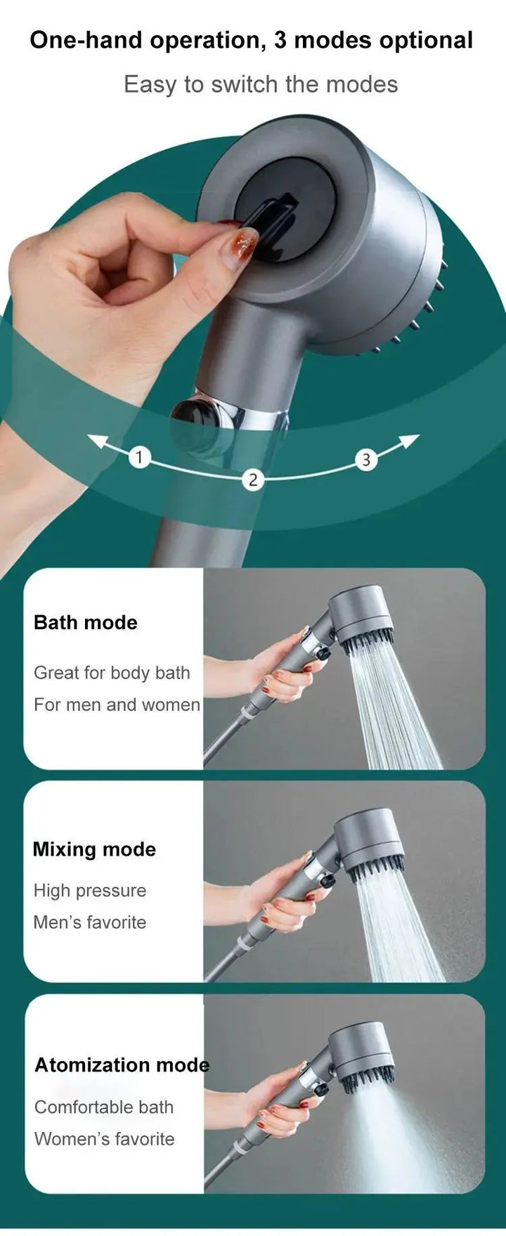 BowLift | Multifunctional Hydro-Therapy Massage Showerhead