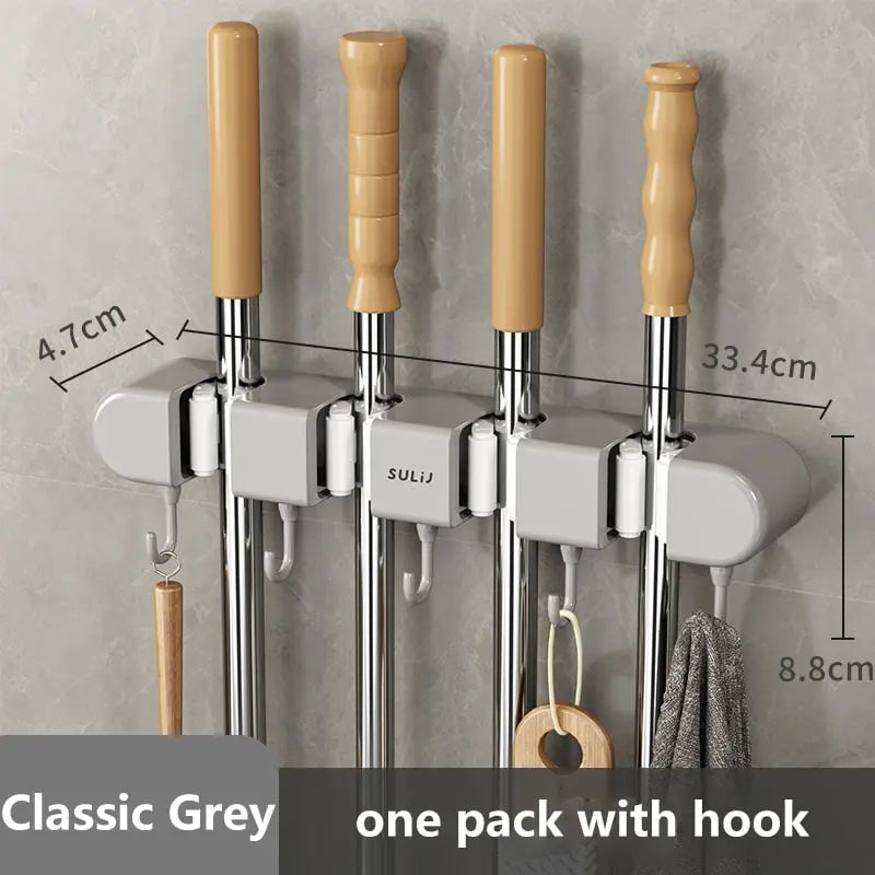 BowLift | Multifunctional Mop Holder with Hook – Self-Adhesive & Sturdy