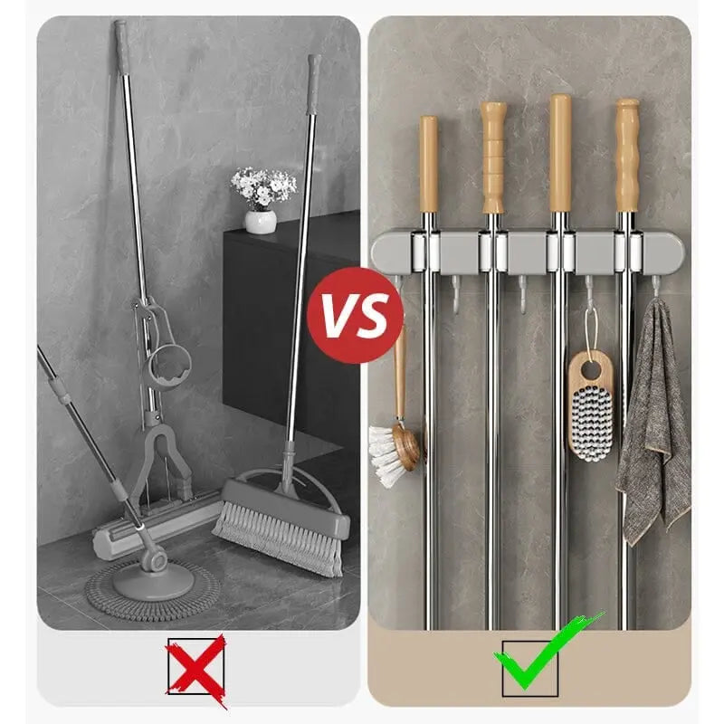 BowLift | Multifunctional Mop Holder with Hook – Self-Adhesive & Sturdy