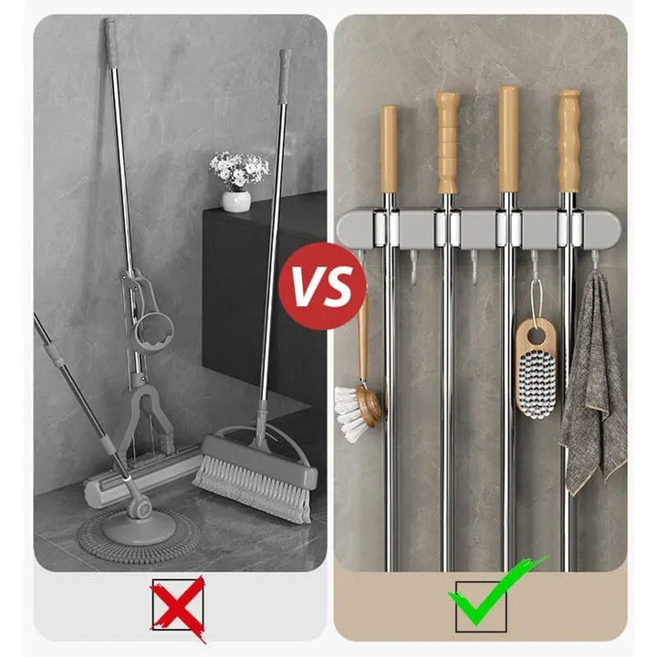 BowLift | Multifunctional Mop Holder with Hook – Self-Adhesive & Sturdy