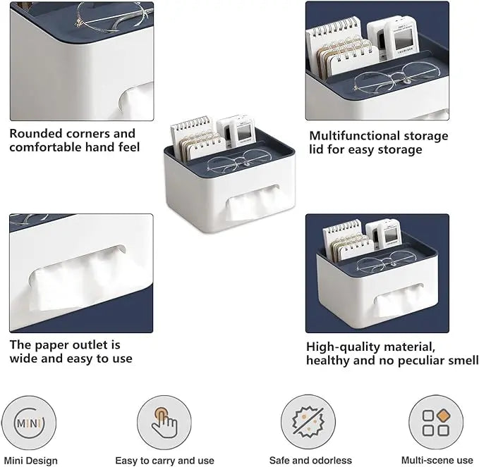 BowLift | Multifunctional Tissue Box with Organizer – For Bathroom, Office & Living Room
