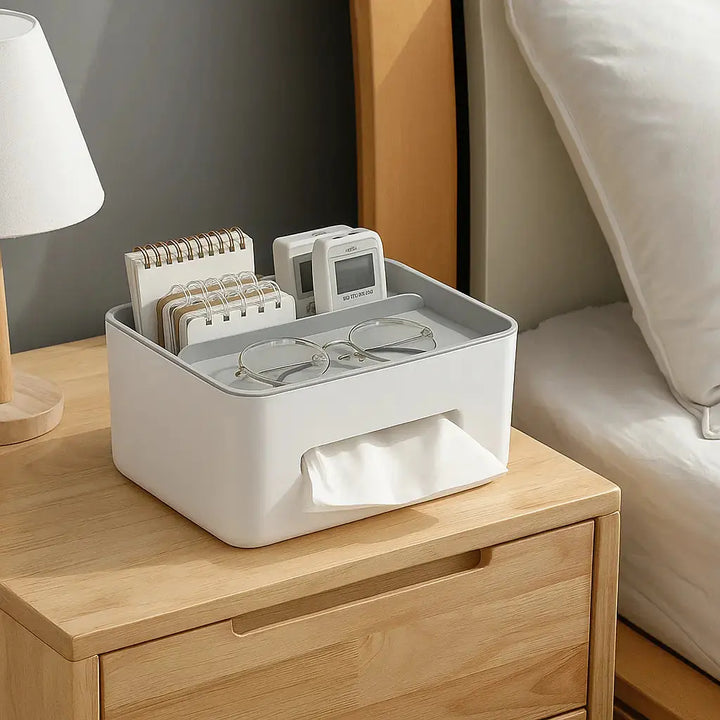 BowLift | Multifunctional Tissue Box with Organizer – For Bathroom, Office & Living Room