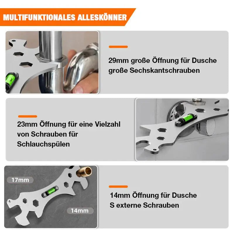 BowLift | Multifunctional Angled Wrench | Stainless Steel | Anti-Slip Design | Compact Tool