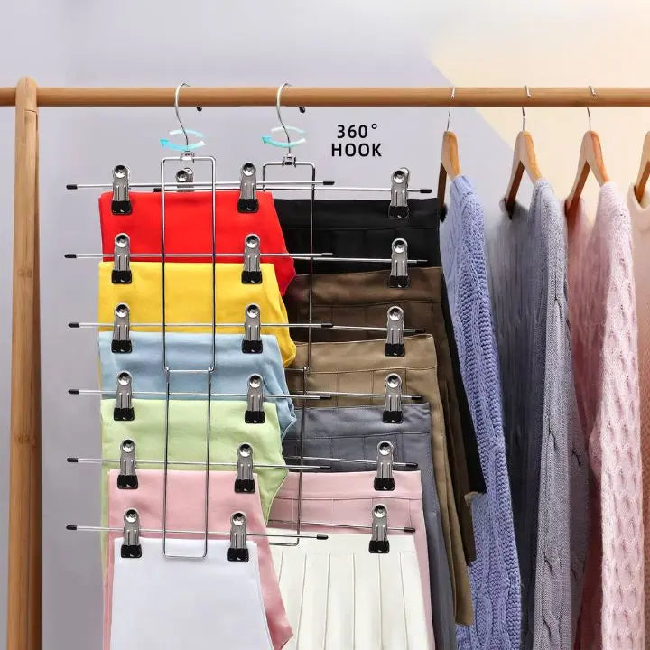 BowLift | Multifunctional Clothes Hanger with 12 Clips – Space-saving, Redatable