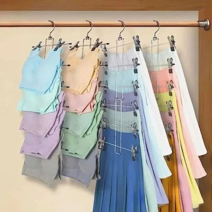 BowLift | Multifunctional Clothes Hanger with 12 Clips – Space-saving, Redatable