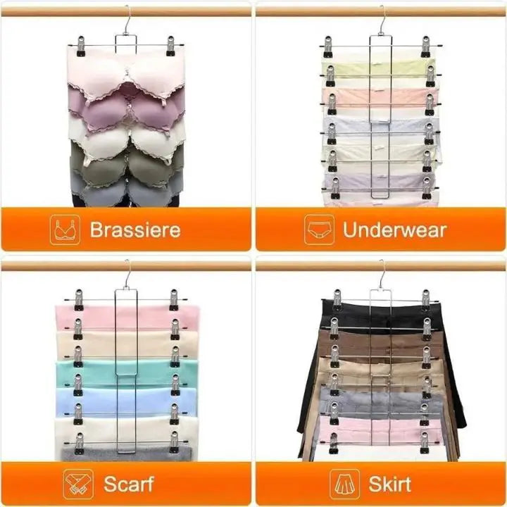 BowLift | Multifunctional Clothes Hanger with 12 Clips – Space-saving, Redatable