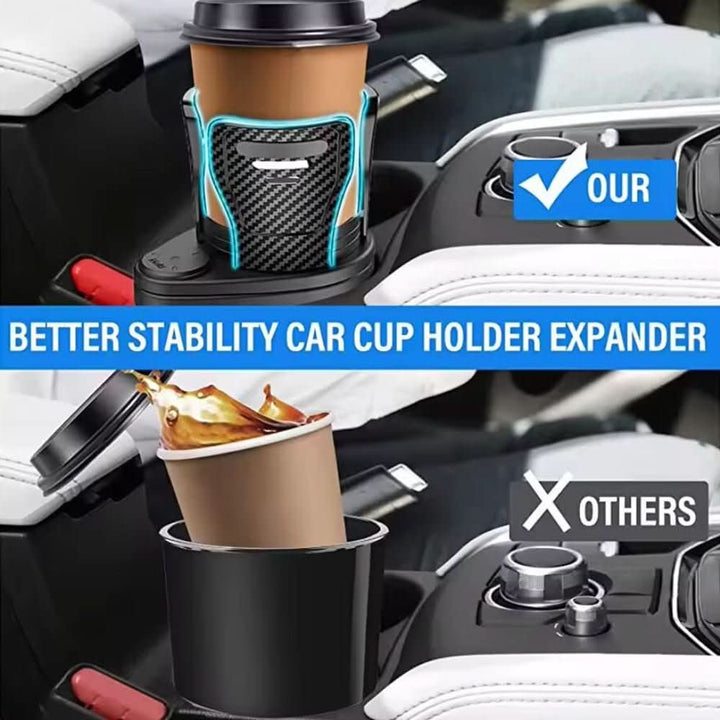 BowLift | 360° swivelling car cup holder for double drinks