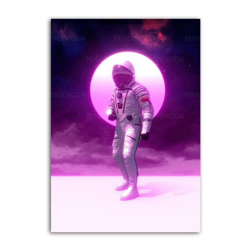 Astronout Synthwave - Canvas Wall Art Painting | Bowlift