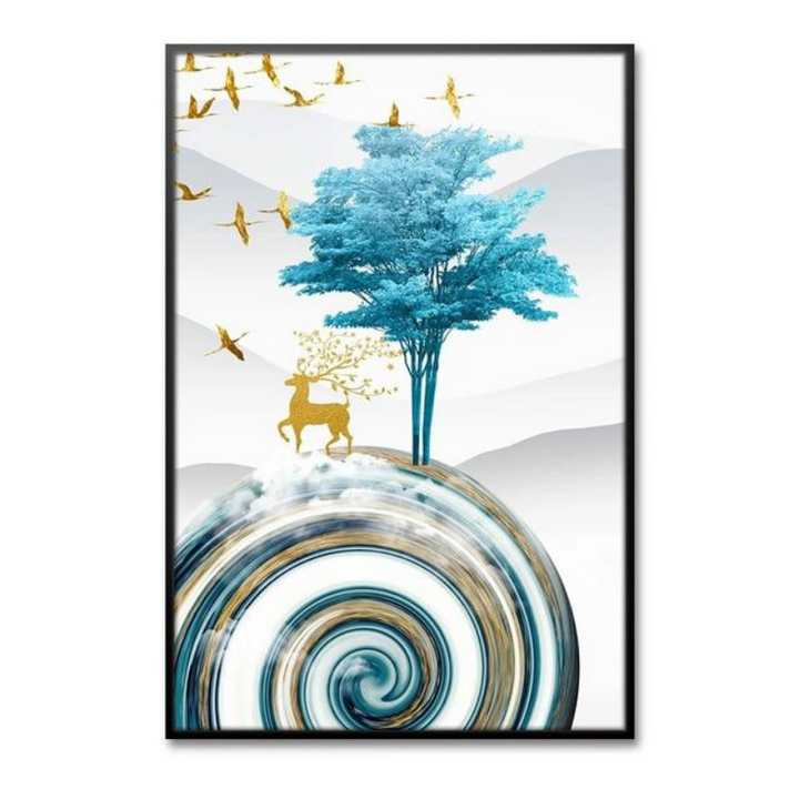 Sea Blue Trees - Canvas Wall Art Painting | Bowlift
