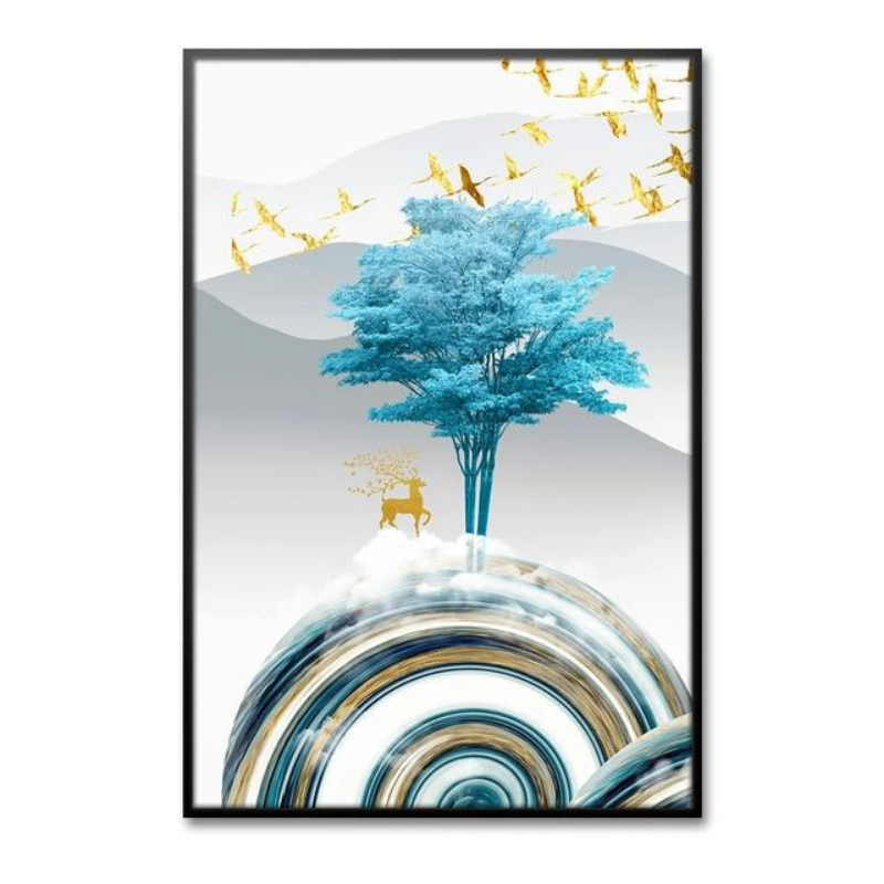 Sea Blue Trees - Canvas Wall Art Painting | Bowlift