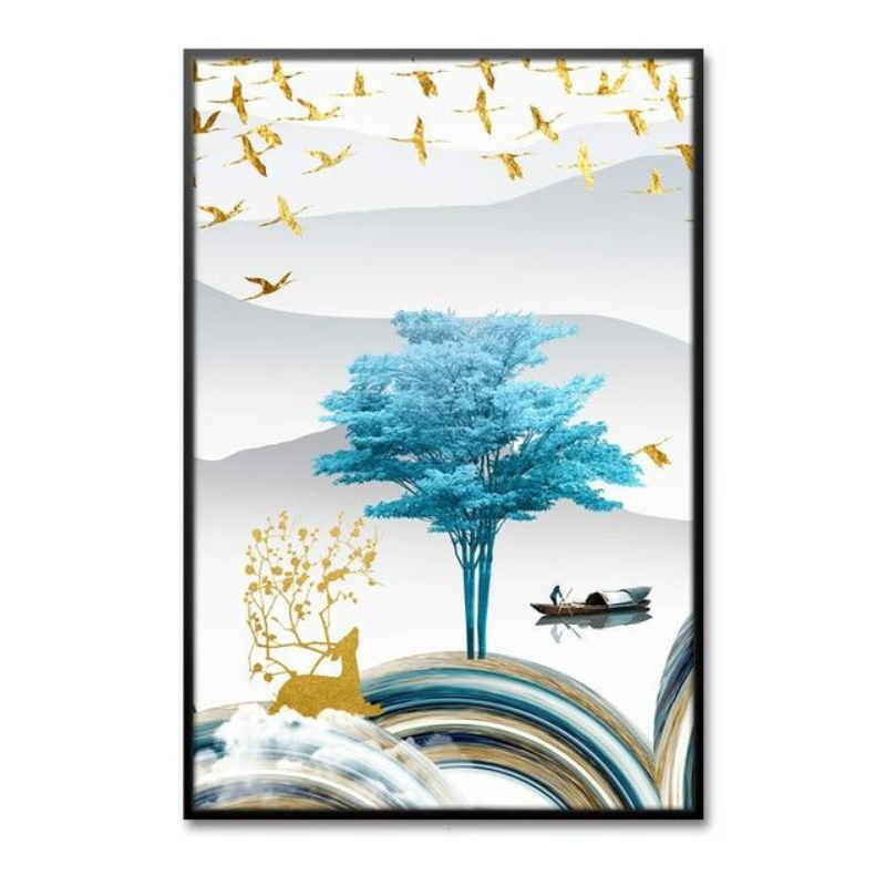 Sea Blue Trees - Canvas Wall Art Painting | Bowlift