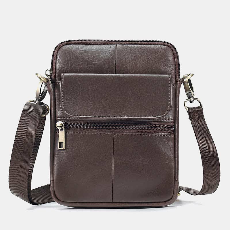 BowLift | Men’s Small Genuine Leather Shoulder Bag – Compact Crossbody with Adjustable Strap