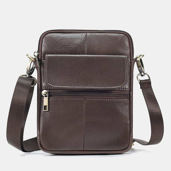 BowLift | Men’s Small Genuine Leather Shoulder Bag – Compact Crossbody with Adjustable Strap