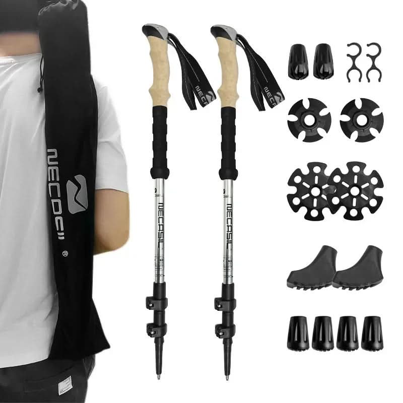 BowLift | Collapsible trekking poles with EVA grip & rubber tip