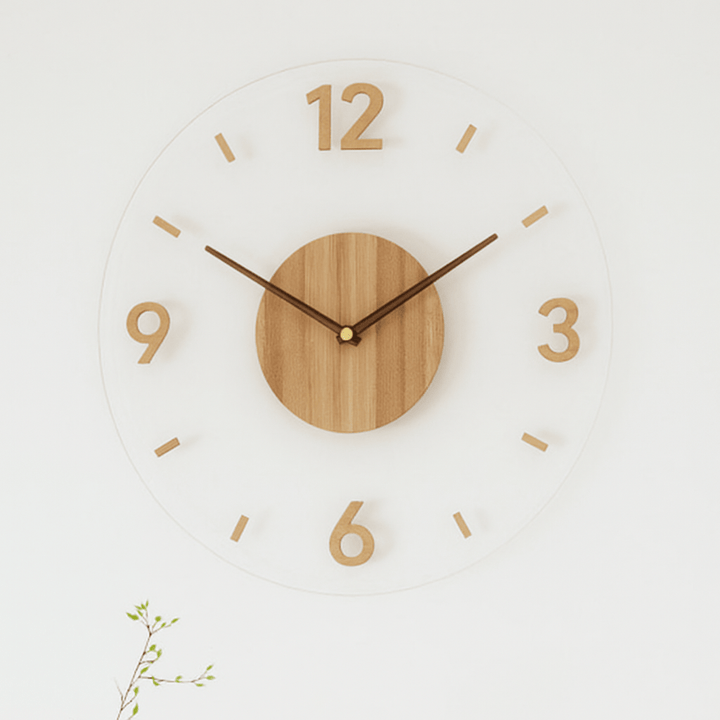 BowLift | Silent wall clock in Scandinavian design made of natural wood