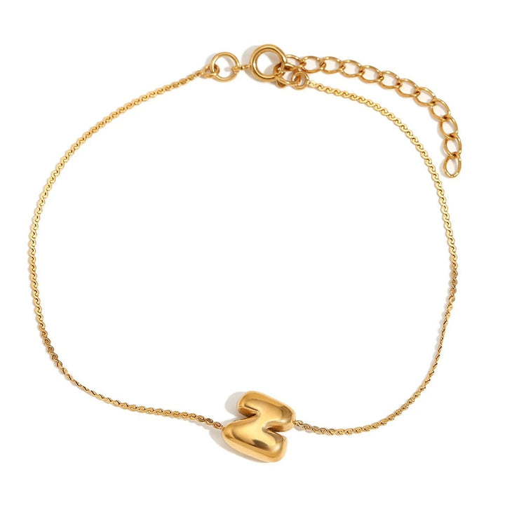 BowLift | Dainty Bubble Letter Initial Bracelet