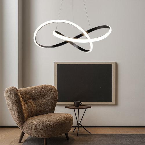 BowLift | Modern Pendant Lamp Dining Room Aluminum Black