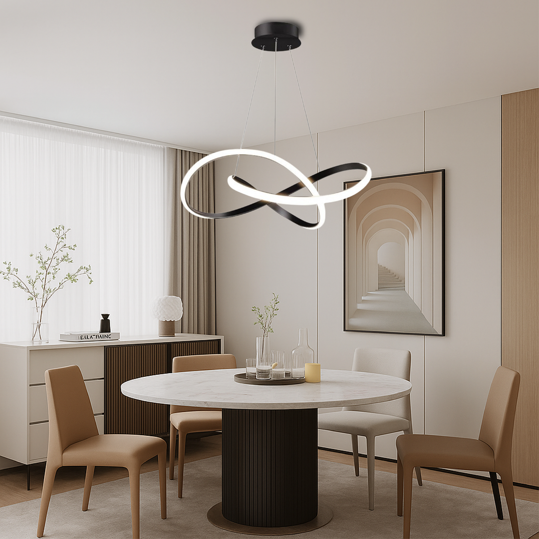 BowLift | Modern Pendant Lamp Dining Room Aluminum Black