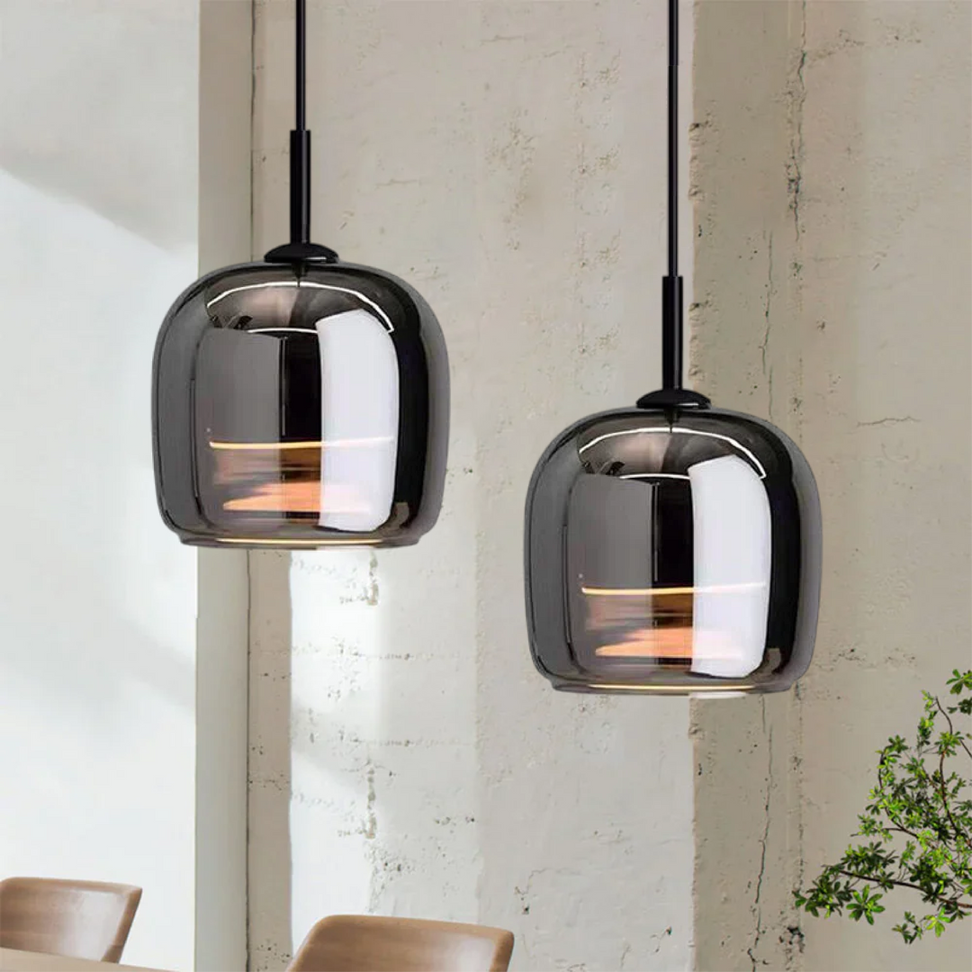 BowLift | Nordic Black Glass Pendant Light with LED