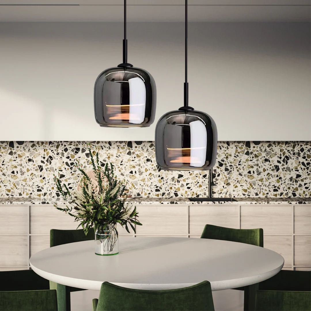 BowLift | Nordic Black Glass Pendant Light with LED