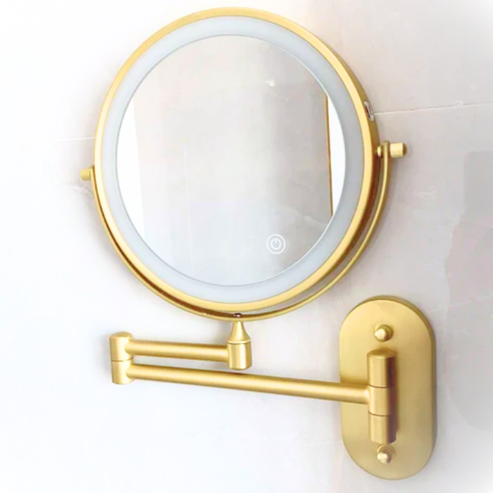 BowLift | Cosmetic Mirror VisoGlow | 3 Light Colors | 3x Magnification | Wireless & Rechargeable
