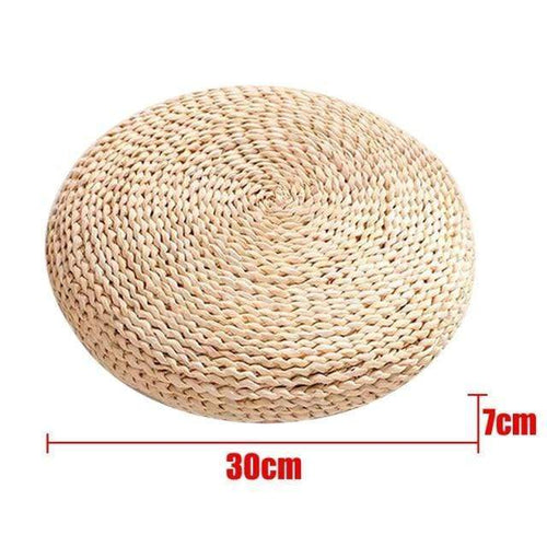 Natural tatami straw floor cushion bowlift