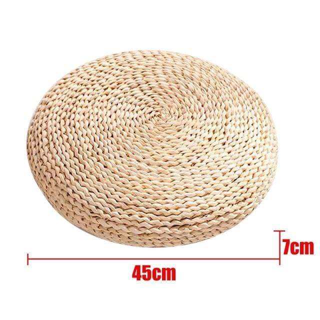 Natural tatami straw floor cushion bowlift
