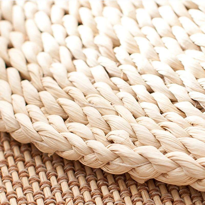 Natural tatami straw floor cushion bowlift